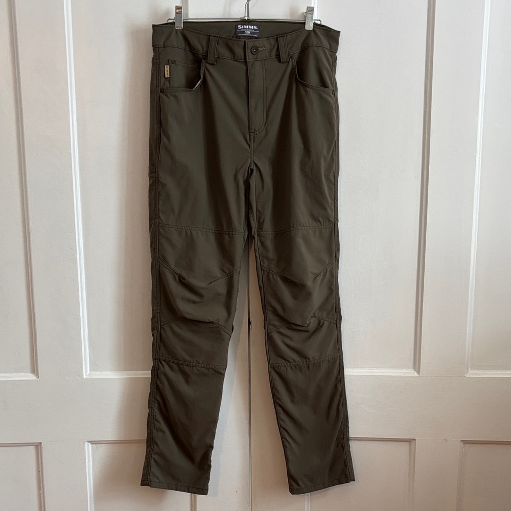 Simms Men's Olive Water Resistant Fishing Pants